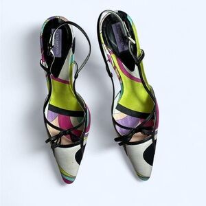 Emilio Pucci Multicolor Strappy Heels